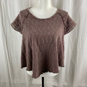 Altar'd State Boho Bohemian Hankerchief Hem Loose Fit Blouse Top -Size XS